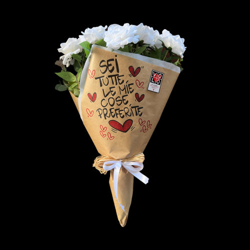 FASCIO ROSE BIANCHE